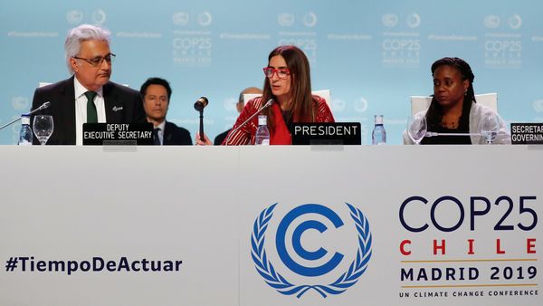Carolina Schmidt, Chile's Minister of Environment and U.N. Climate Change Conference (COP25) President, closes the COP25, in Madrid, Spain 